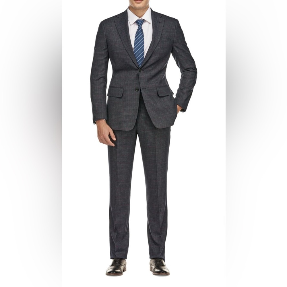 ENGLISH LAUNDRY
Slim Fit Windowpane Plaid Suit Size 44R